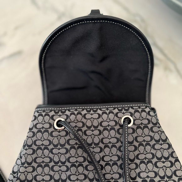 Coach 6342 Legacy Signature C Canvas Backpack with Leather Trim purse - Picture 15 of 16